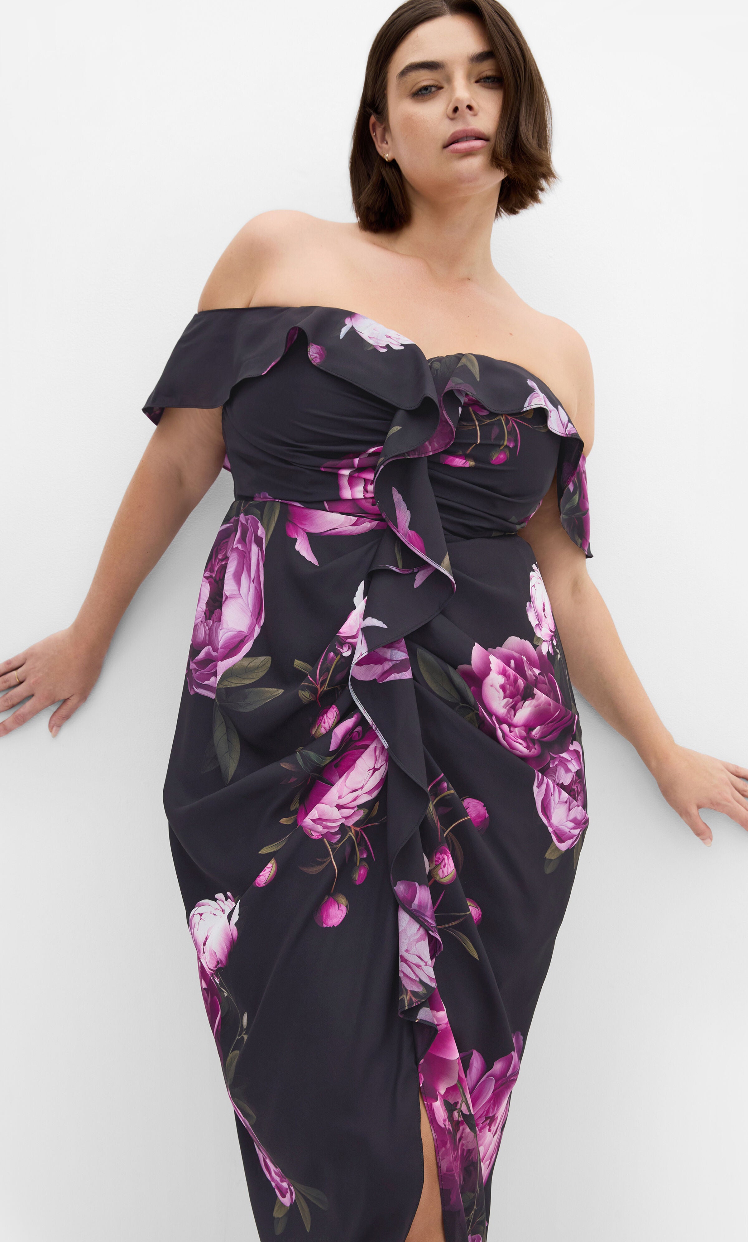 Gina Print Dress - pink rose, BLACK, alternate image number 2