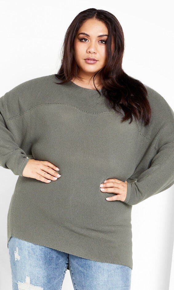 Romance Sweater - deep sage, GREEN, alternate image number null