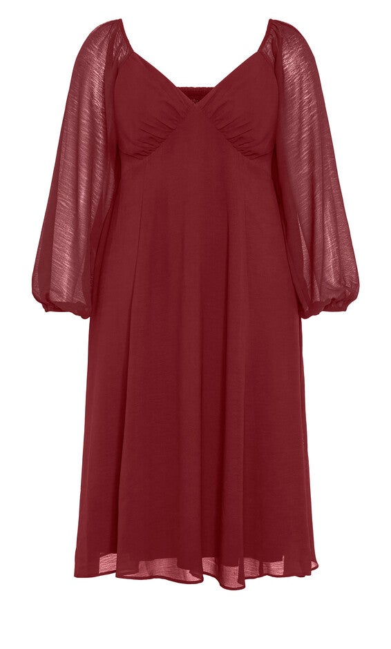 Flirty Midi Dress - red, ORANGE, alternate image number 3