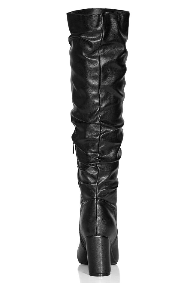 WIDE FIT Petra Sleek Knee Boot - black, BLACK, on-hover image number null