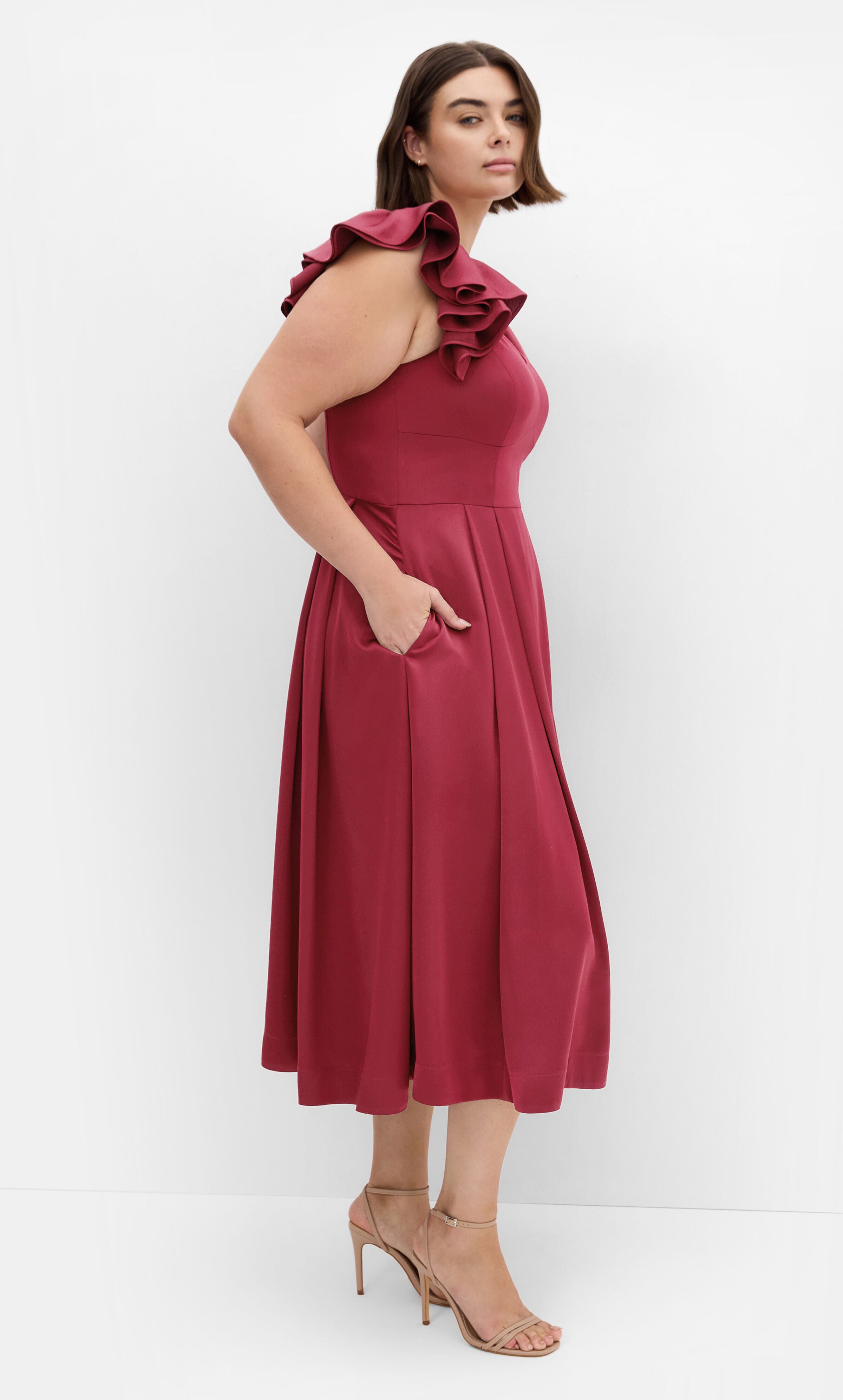 Roselyn Dress - ruby, RED, alternate image number 3