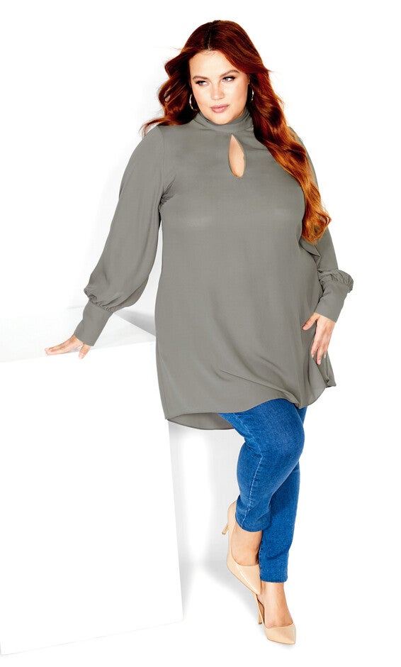 Neck Tie Tunic - fern, FERN, alternate image number 2