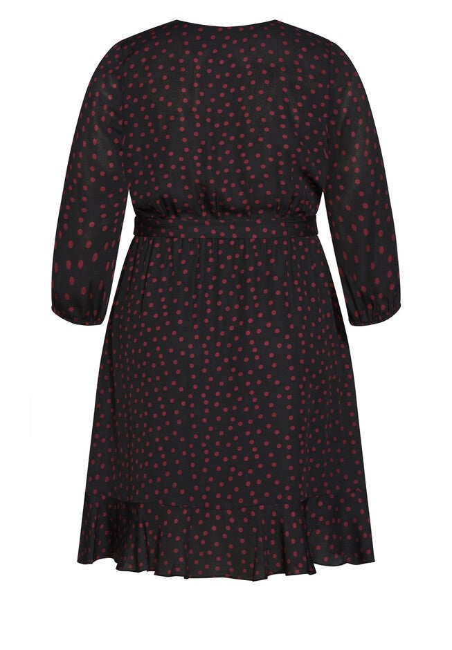 Amber Frill Dress - garnet, BLACK RED DOT, alternate image number null