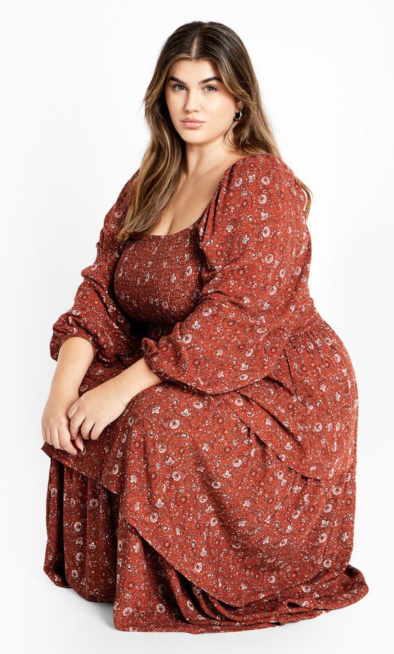 Dahlia Tiered Maxi Dress - spice, ORANGE, alternate image number 3
