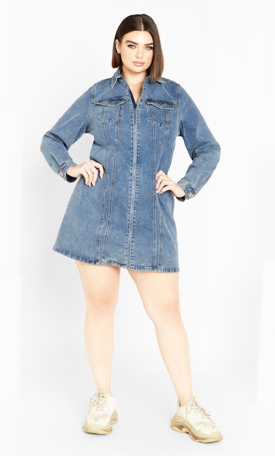 Oaklyn Dress - mid denim, MID, alternate image number 3