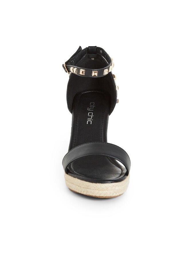Electric Gold Stud Hardware Wedge - black, BLACK, alternate image number 4