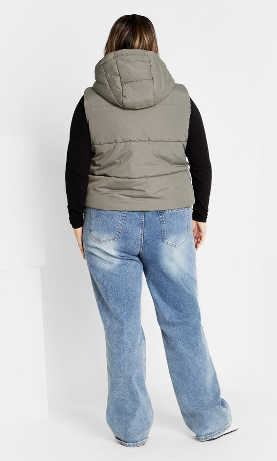 Ava Puffer Vest - sage grey, GRAY, alternate image number 1