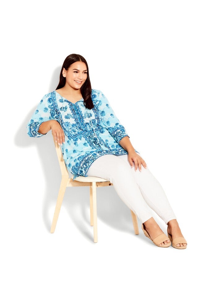 Treasured Placement Tunic, AQUA SPLASH, on-hover image number 1