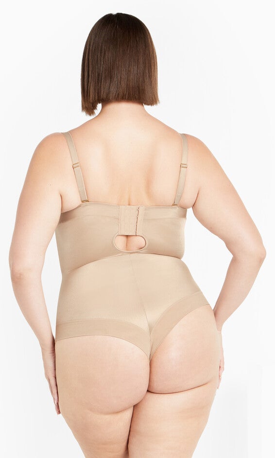 Smooth & Chic Strapless Bodysuit - latte, BROWN, alternate image number null