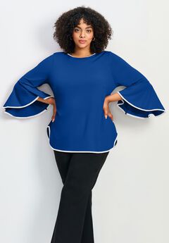 Ivana Contrast Bell Sleeve Top