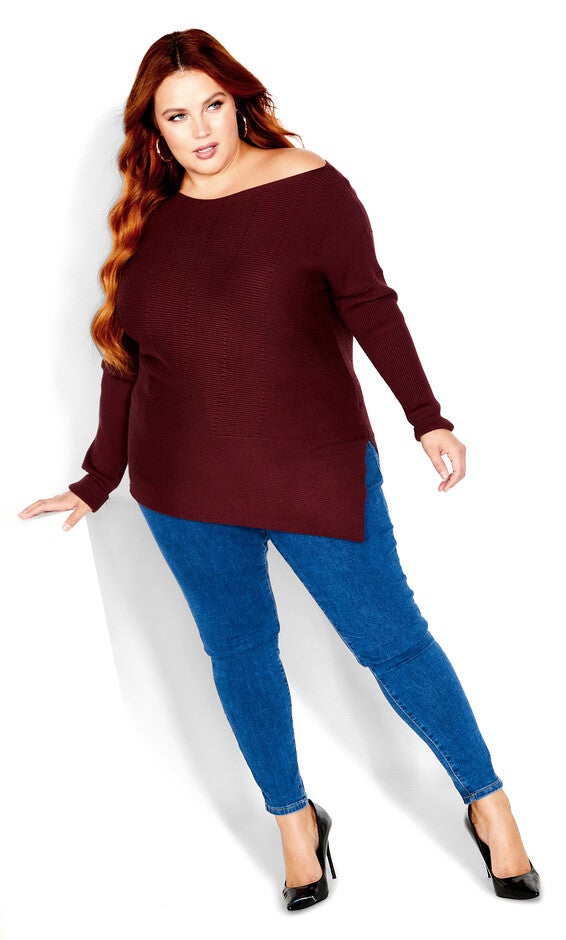 Lean In Sweater - bordeaux, RED, alternate image number null