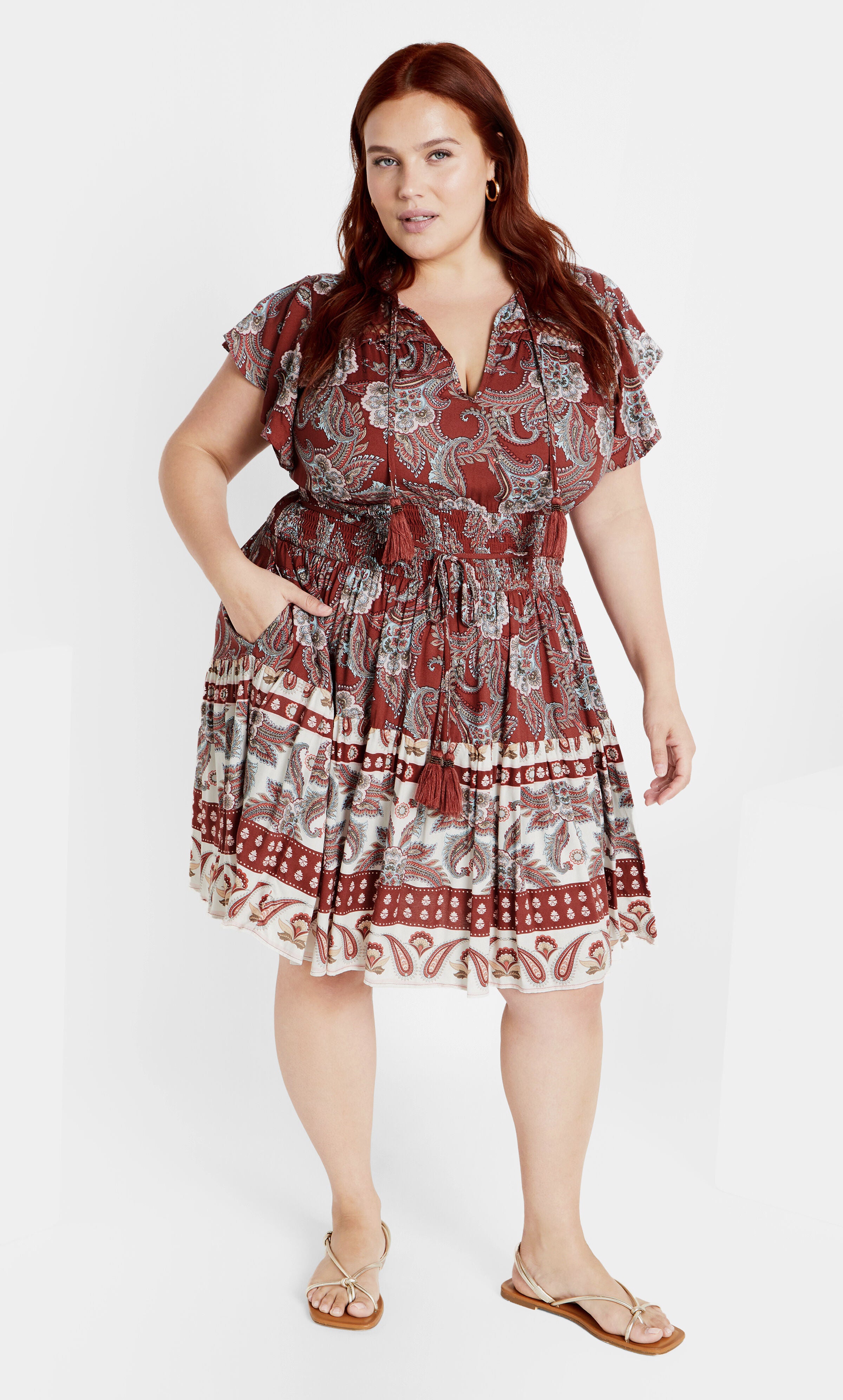 Lilah Dress - marsala, RED, alternate image number 1