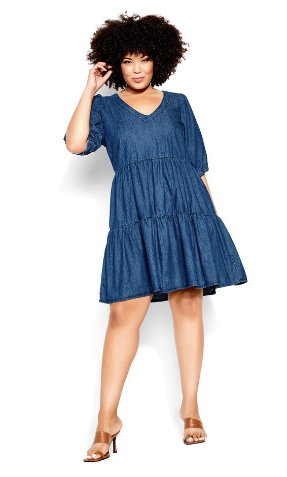 Coastal Dress - dark denim, BLUE, alternate image number null