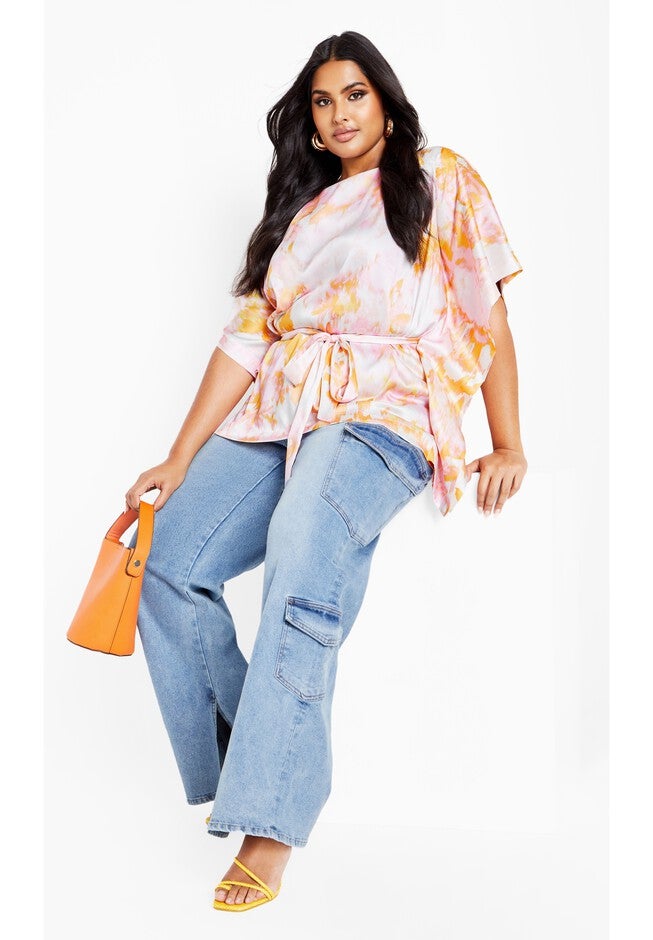 Sunset Print Top - sunset haze, YELLOW, on-hover image number null