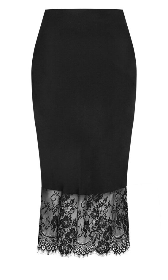 Lace Hem Fay Skirt - black, BLACK, alternate image number 4