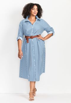 Leona Stripe Shirtdress With Belt