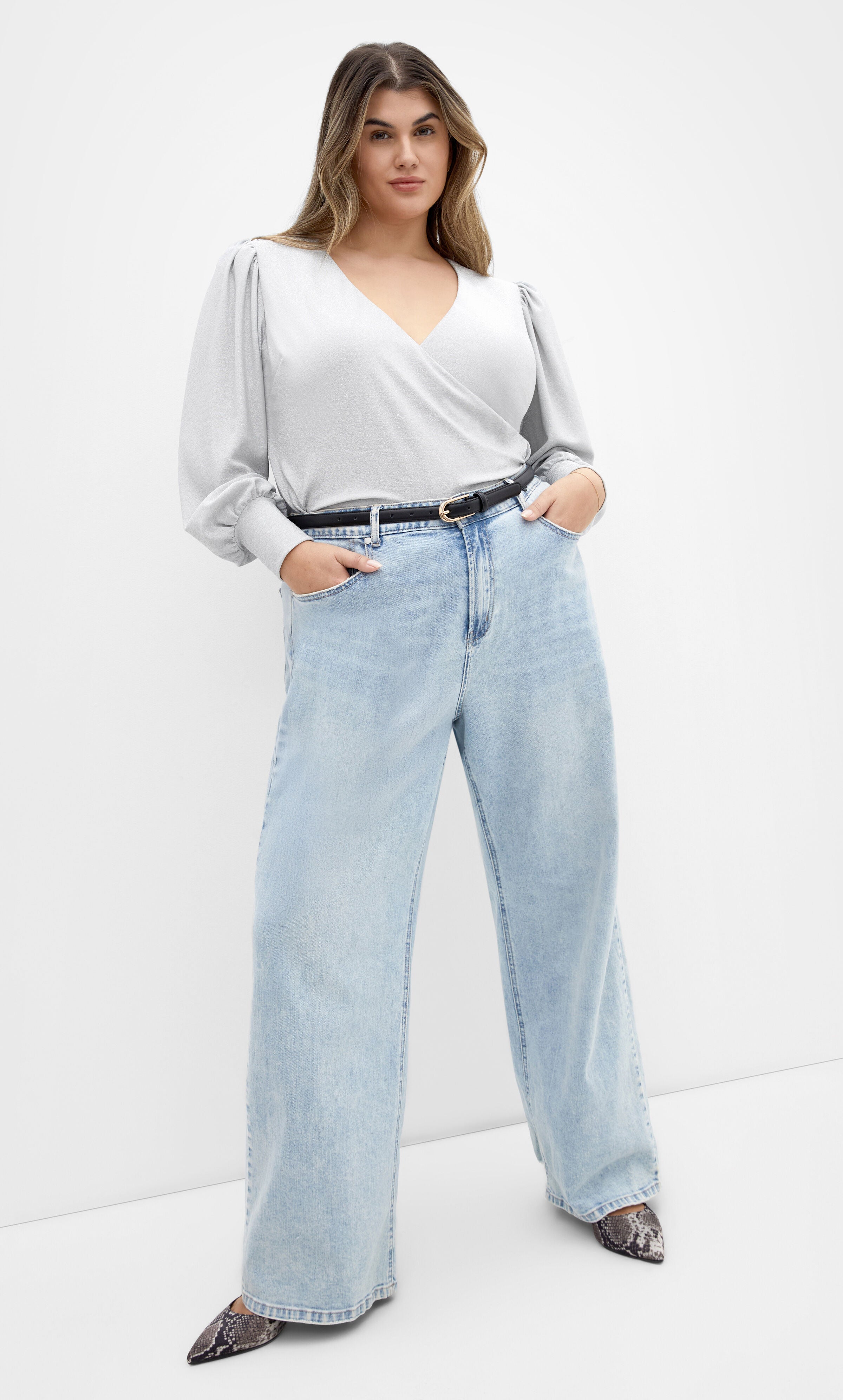 Glowing Lurex Top - silver, SILVER, alternate image number 1