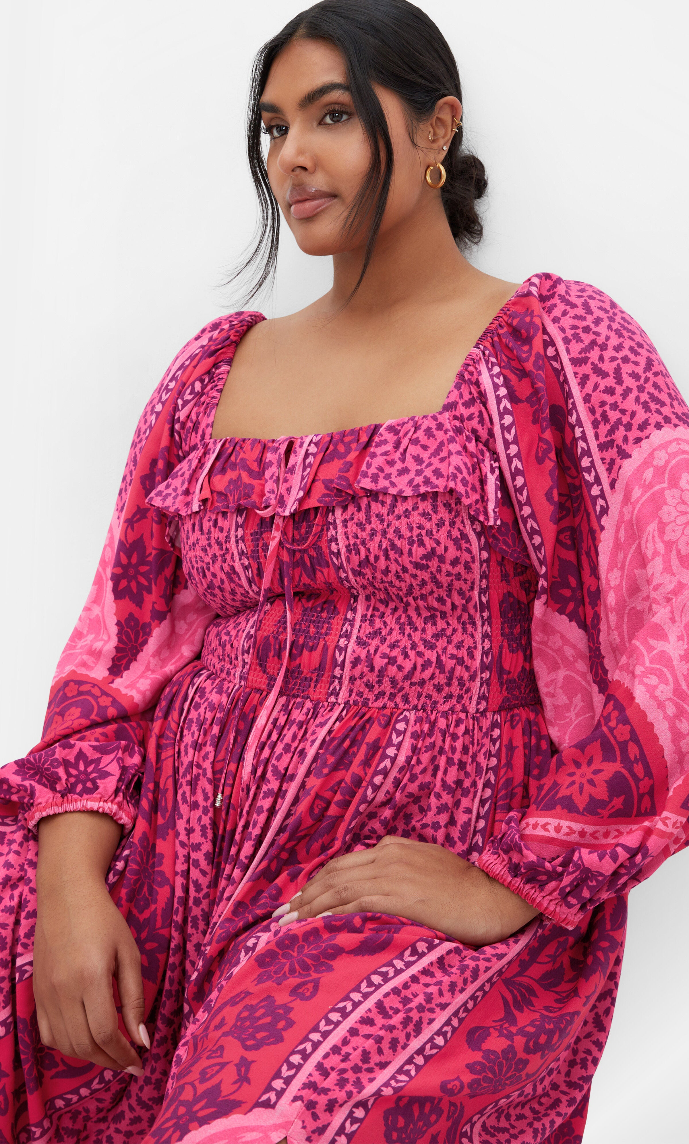 Estelle Maxi Dress - berry, PINK, alternate image number 2