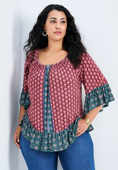 Plus Size Bold Print Tops