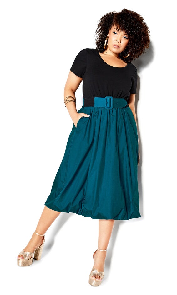 Paris Days Dress - teal, TEAL/BLACK, alternate image number 2