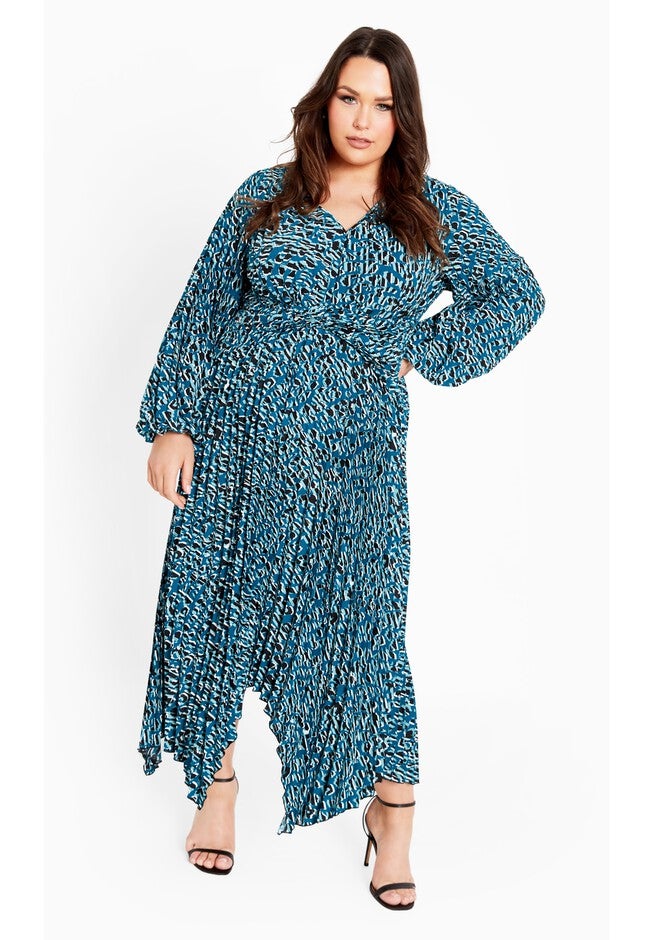 Eve Pleat Print Dress, NOUVEAU, hi-res image number null