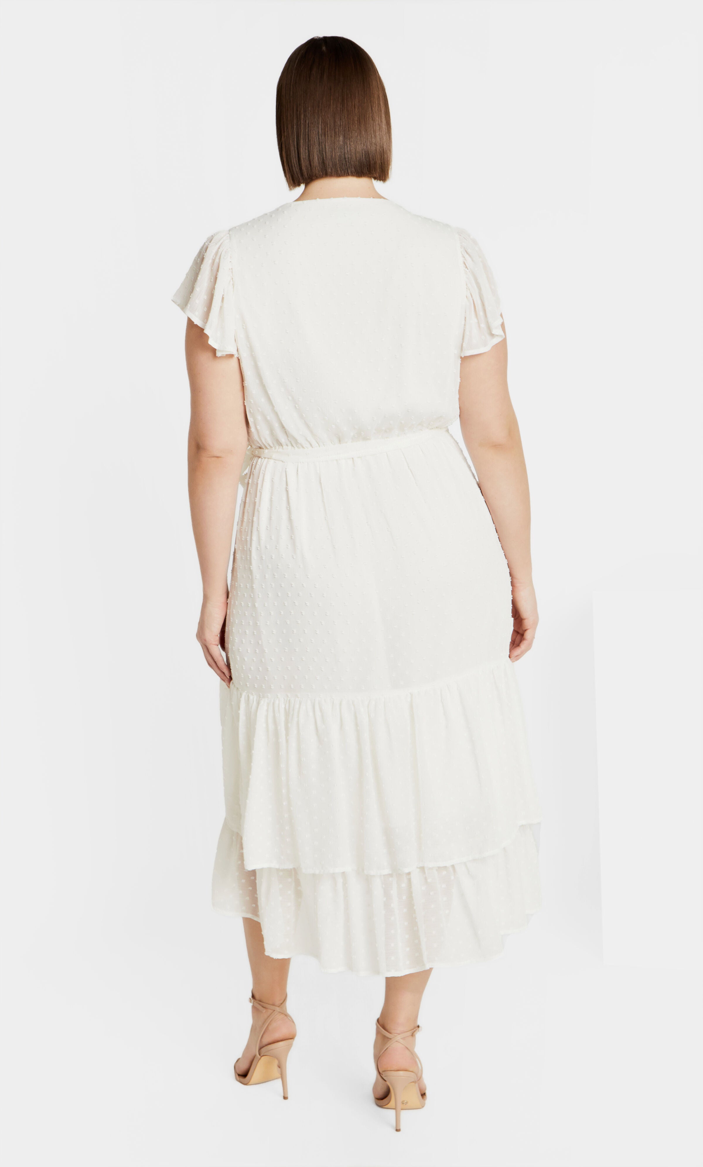 Midi Frill Dee Dress - ivory, WHITE, alternate image number 2