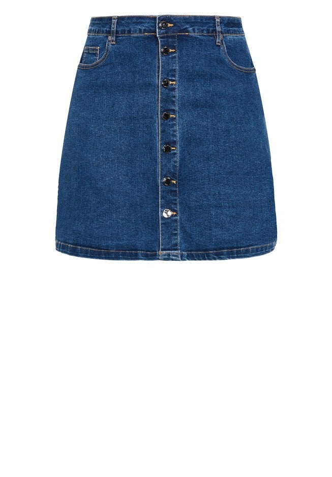 Island Denim Skirt - mid denim, BLUE, alternate image number null