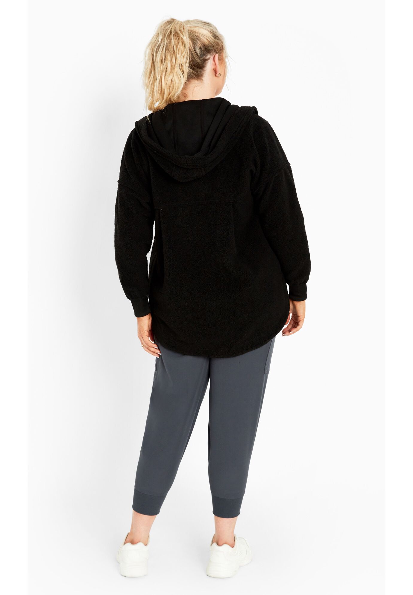 Weekender Hooded Fleece Jacket, BLACK, alternate image number 4