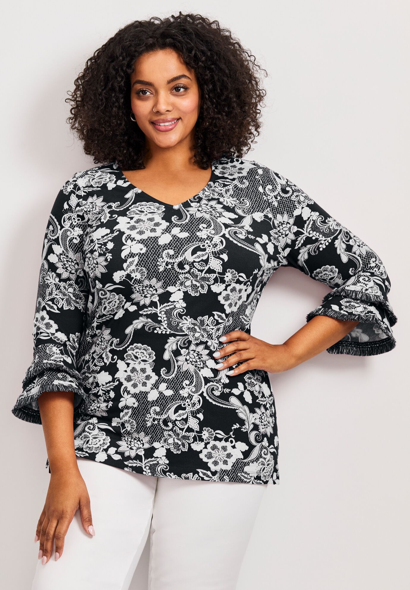売れ筋商品|||アンクライン カットソー トップス レディース Plus Size Dolman-Sleeve Vented-Hem Blouse Eucalyptus Zenana-Women-Plus-V-Neck-Woven