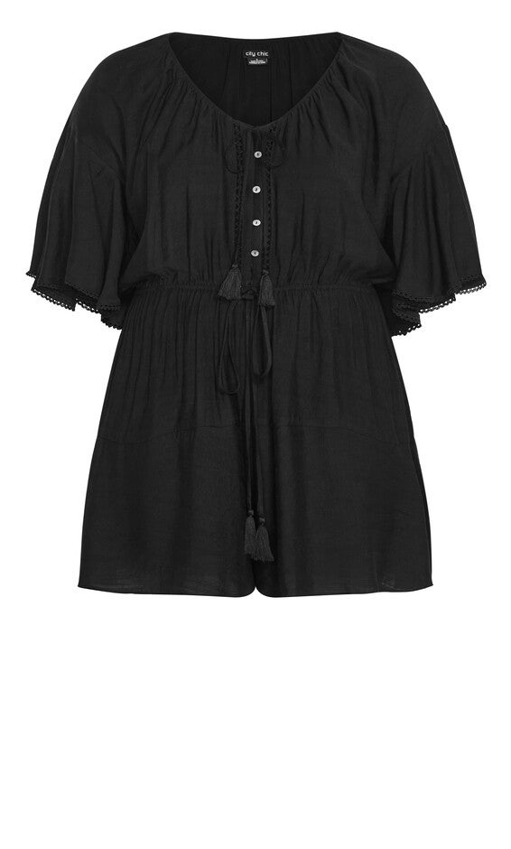 Harlow Lace Playsuit - black, BLACK, alternate image number 3