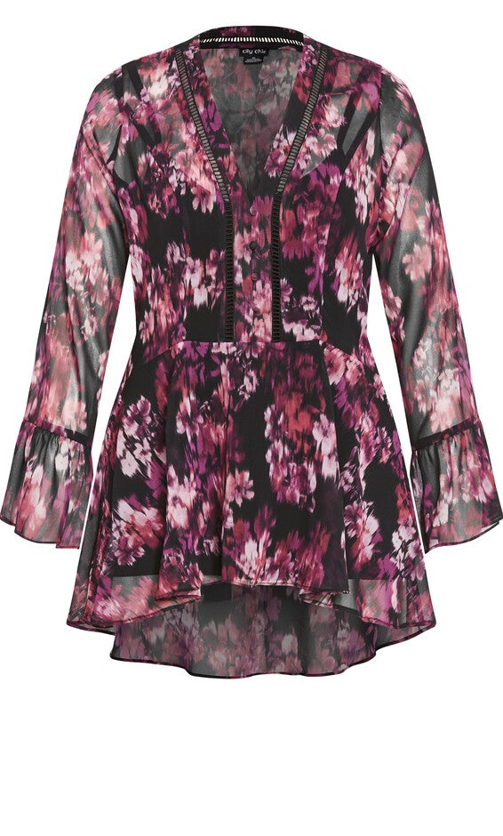 Chaya Print Top - mulberry, PURPLE, alternate image number 4