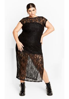Cassie Lace Maxi Dress - black