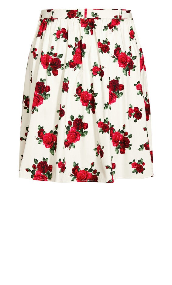 Vintage Rose Skirt - ivory, WHITE, alternate image number null