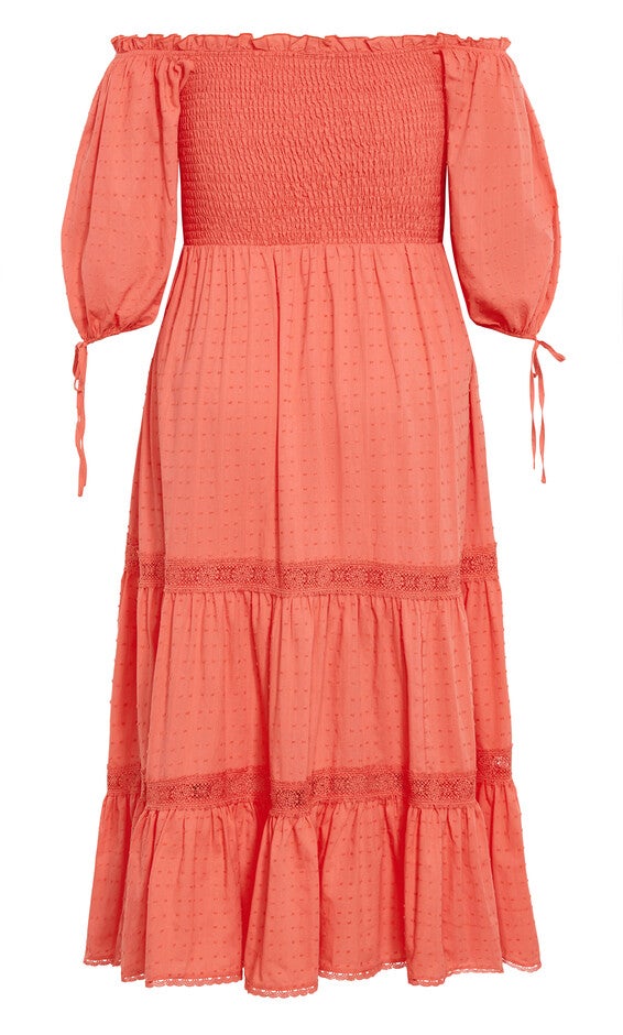 Love Shirred Dress - sugar coral, SUGAR CORAL, alternate image number null
