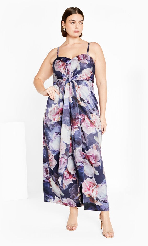 Kamari Print Maxi Dress - purple, BLUE, alternate image number 3
