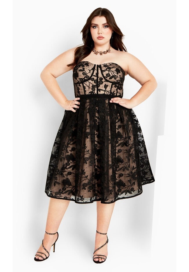 Angeline Dress - black, BLACK, on-hover image number 1