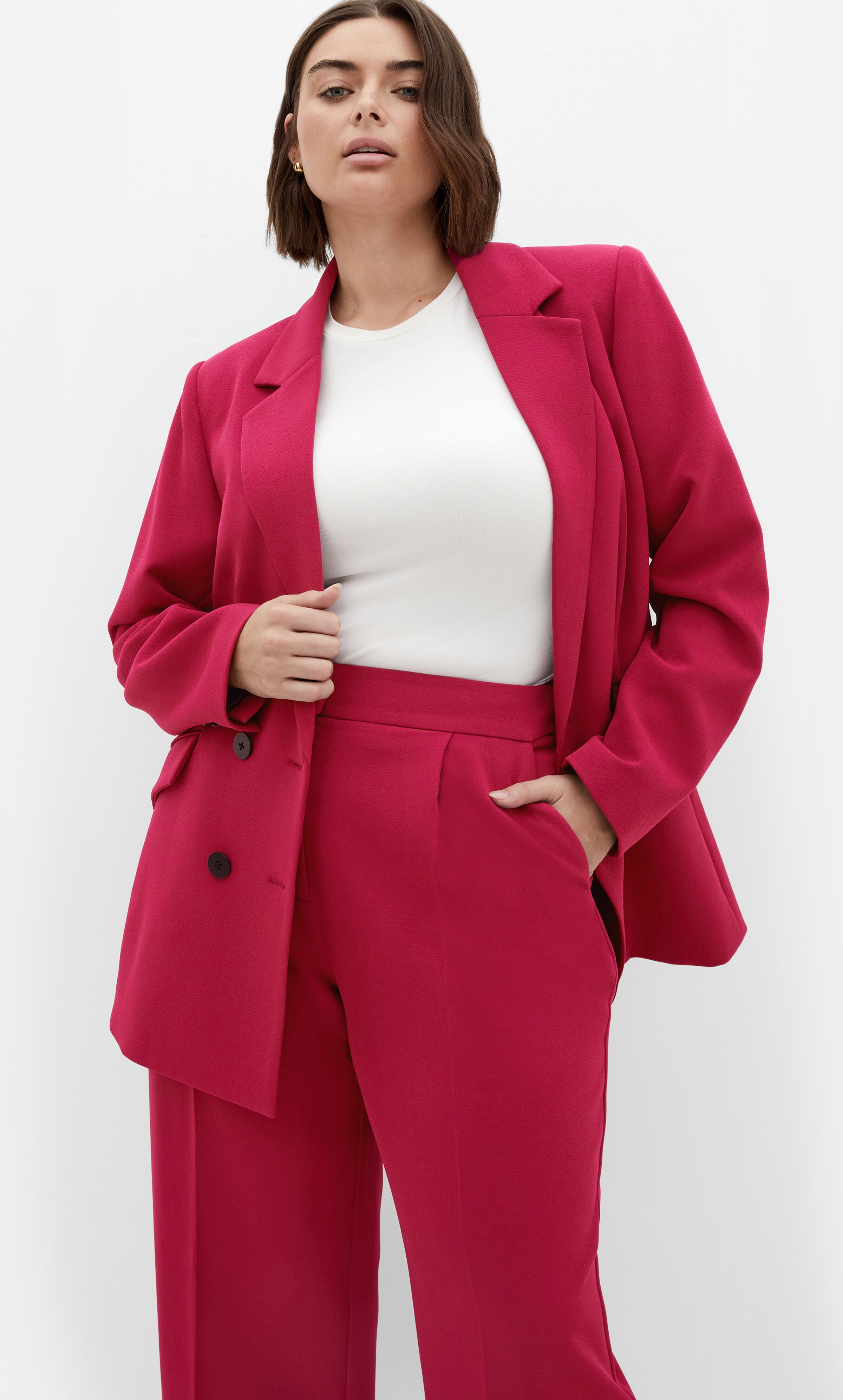 Oversized Alexis Blazer - deep rose, RED, alternate image number 2