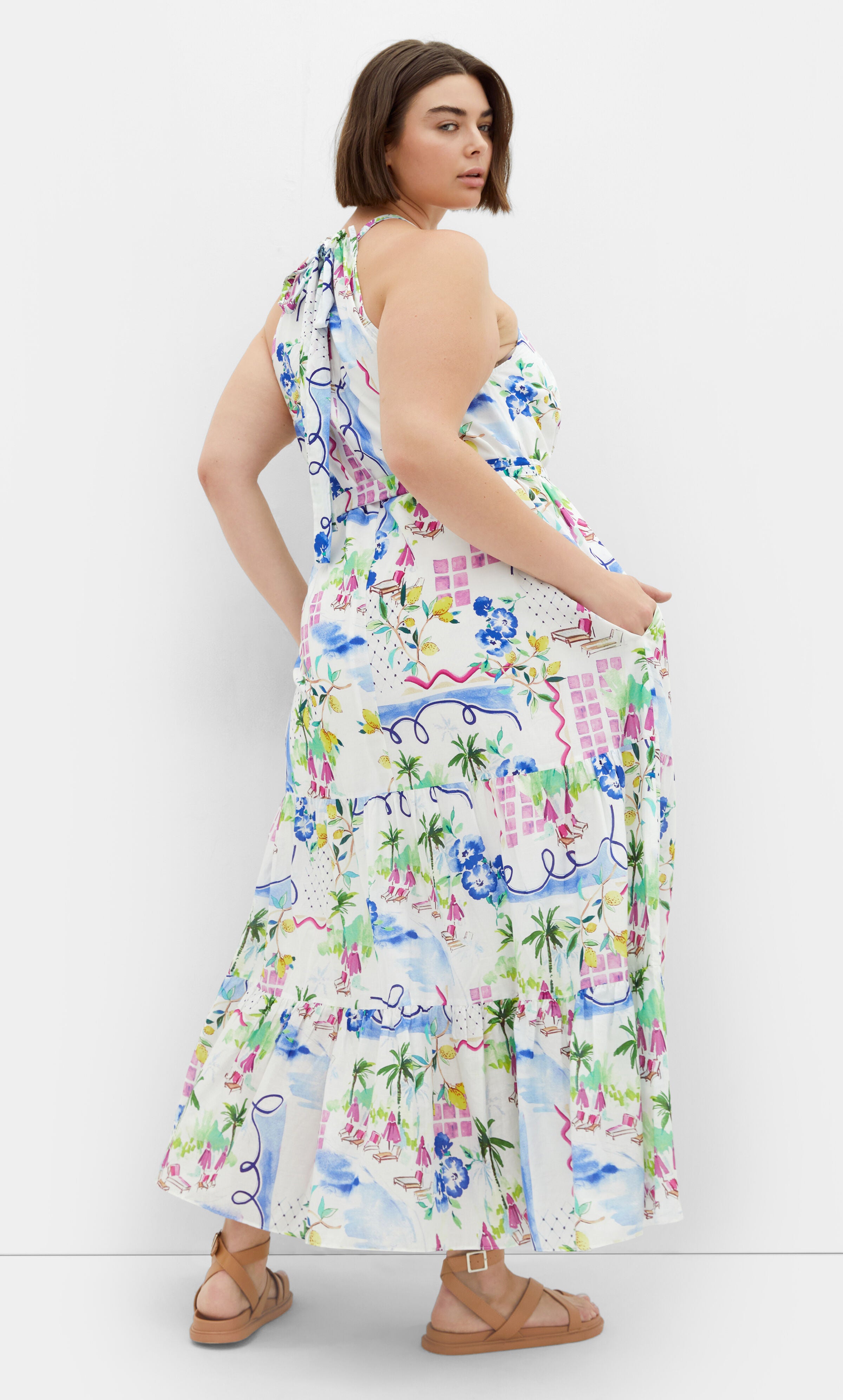 Island Breeze Maxi Dress - print, WHITE, alternate image number 1