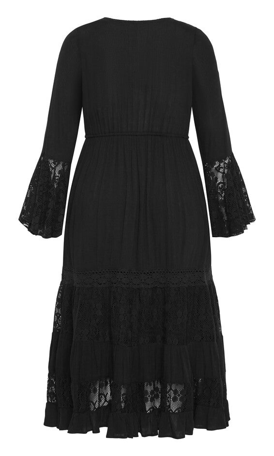 Tisha Lace Maxi Dress - black, BLACK, alternate image number 4
