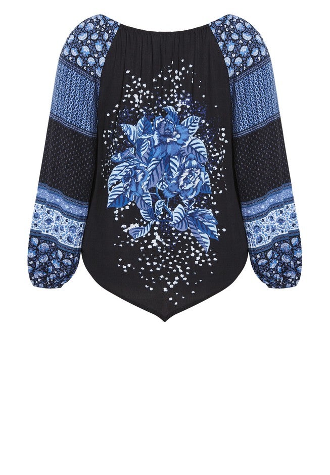Nichola Scarf Top, BLUE, alternate image number null
