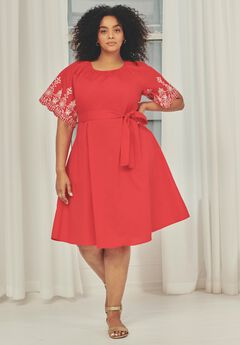 Eyelet Embroidered Midi Dress