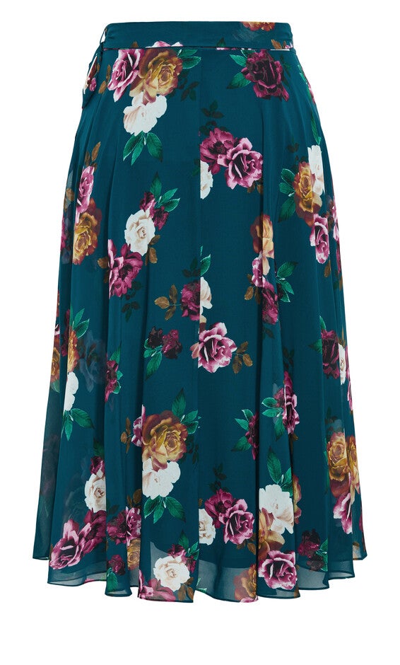 Michaela Print Skirt - teal, GREEN, alternate image number null