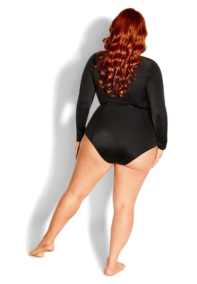Cancun Long Sleeve 1 Piece - black, BLACK, on-hover image number null