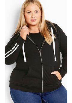 Side Stripe Zip Hoodie