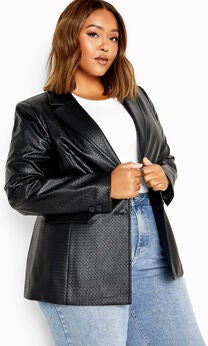 Fallon Faux Leather Jacket - black