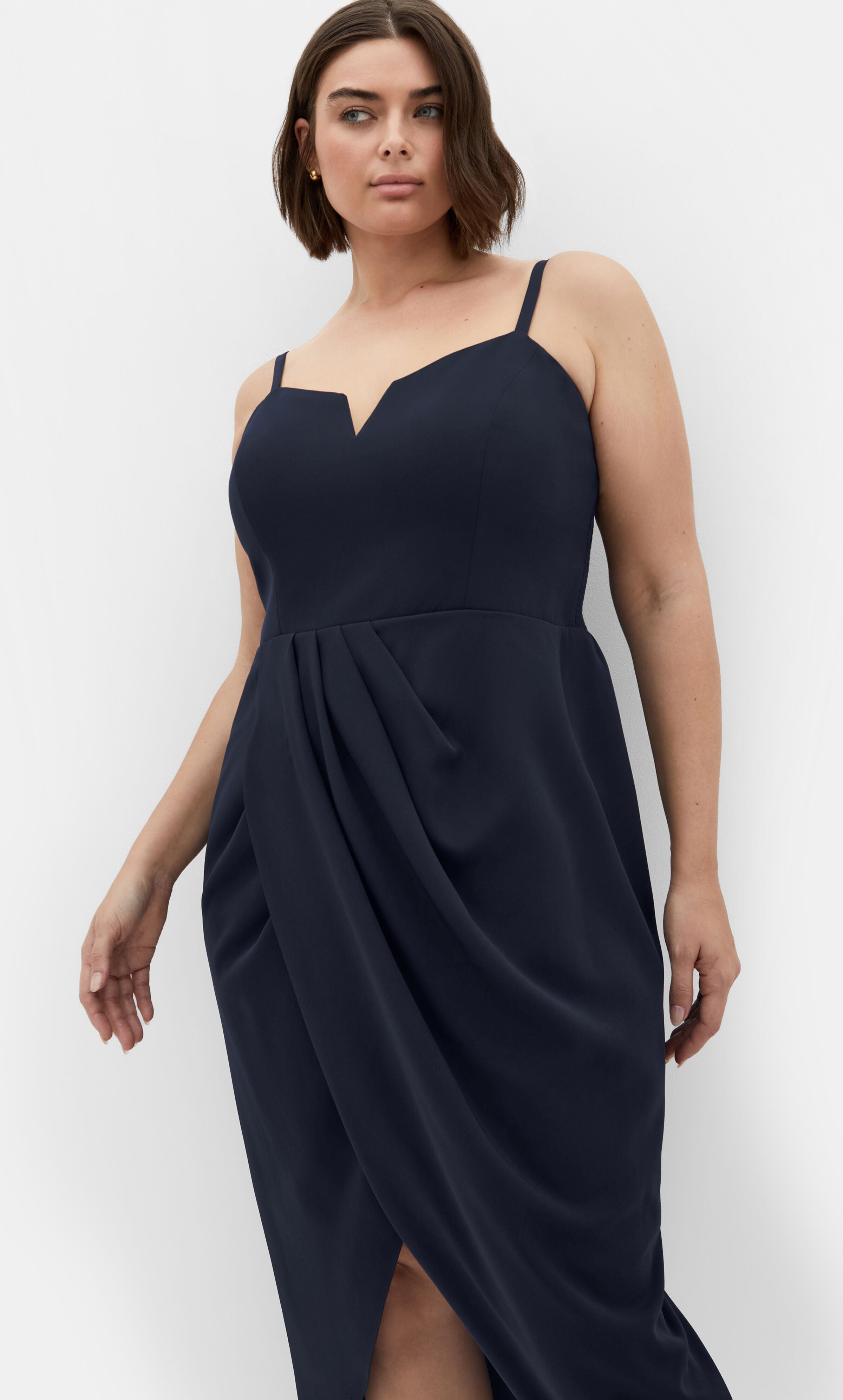 Sassy V Dress - navy, BLUE, alternate image number 3