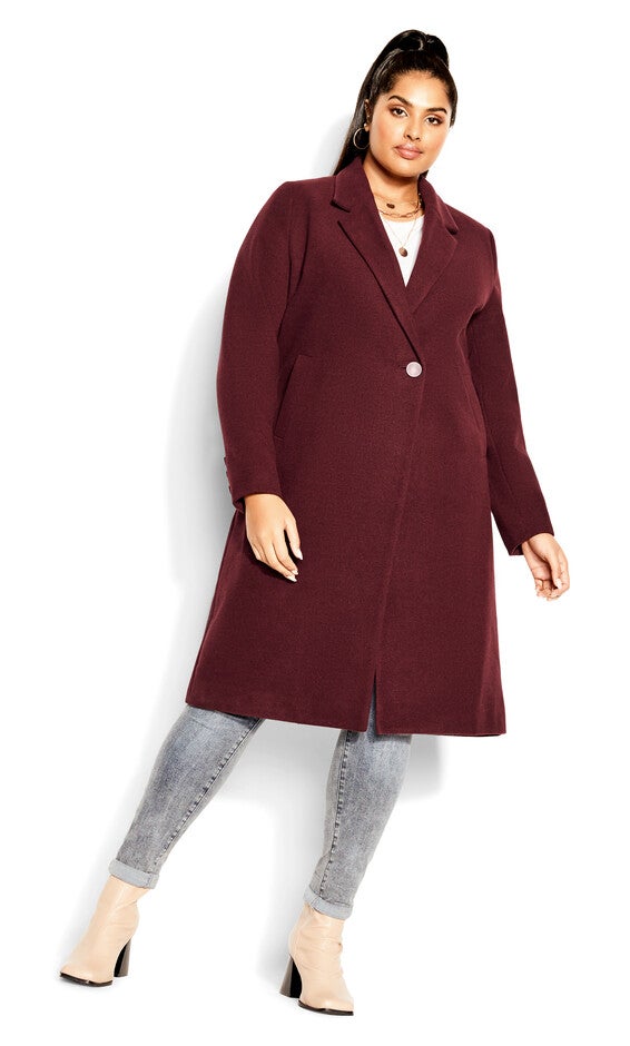 Effortless Chic Coat - oxblood, RED, alternate image number null