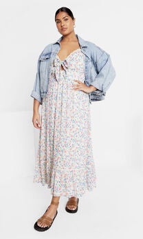 Lidia Print Dress - cream