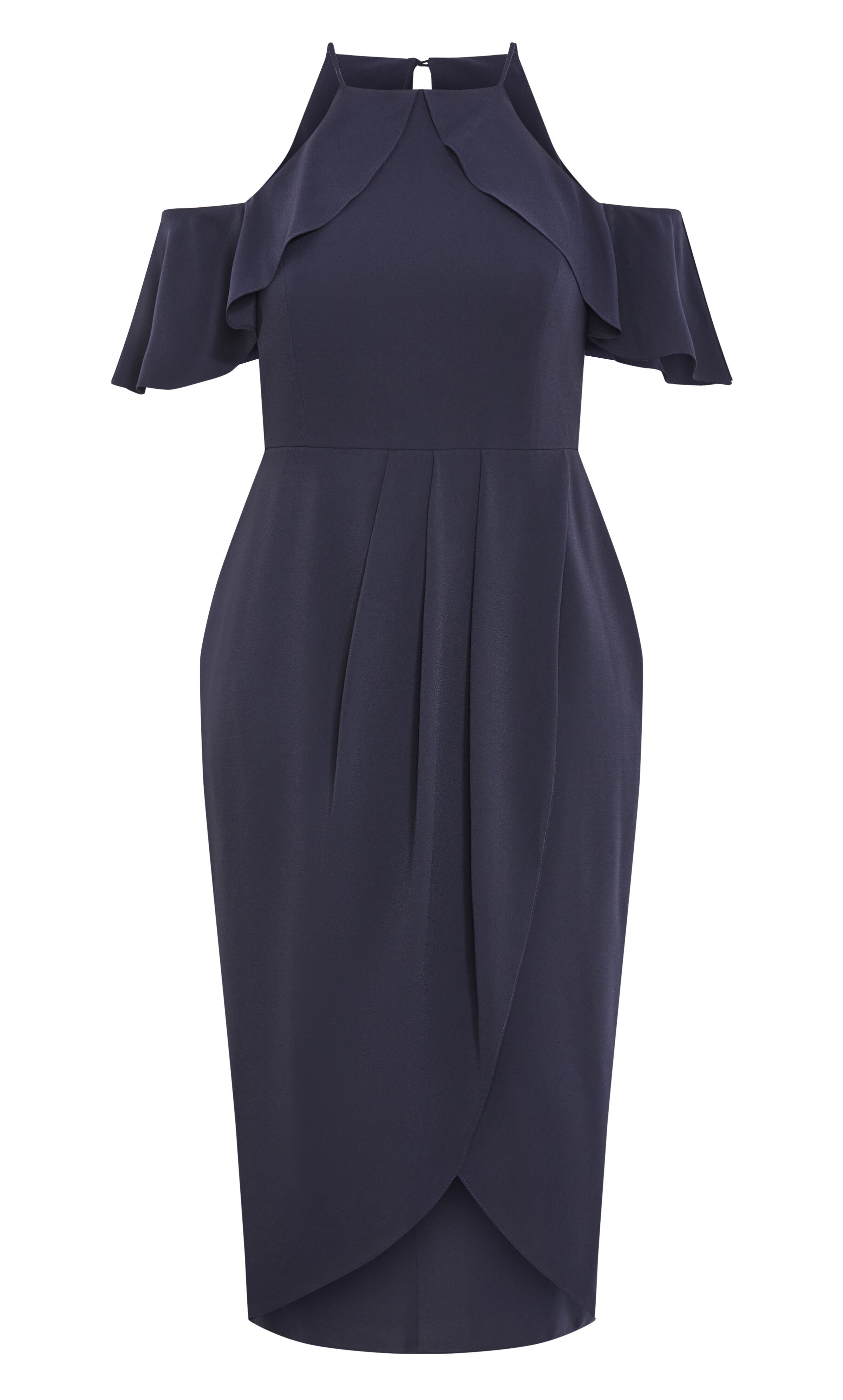 Love Siren Ruffle Shoulder Dress - navy, BLUE, alternate image number 5