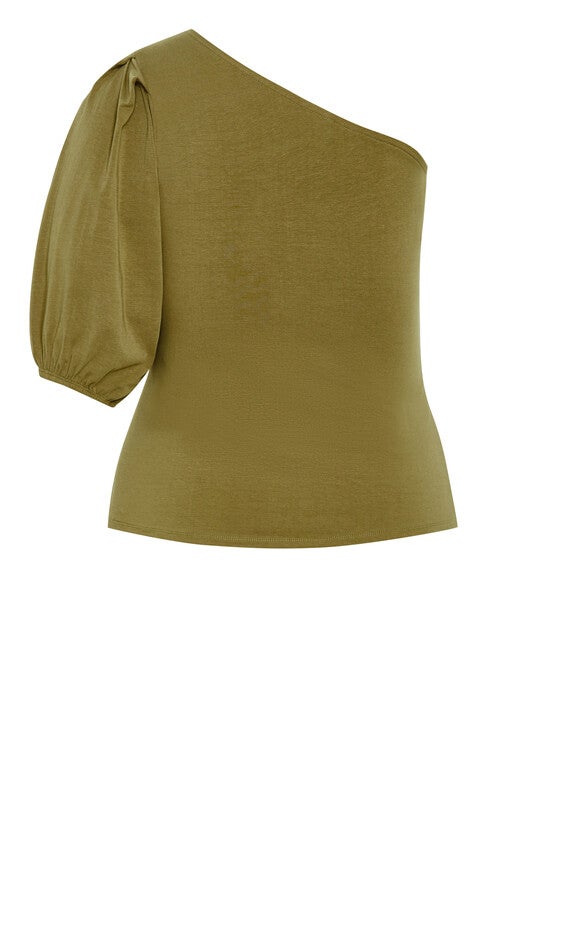 Muse One Shoulder Top - dark olive, GREEN, alternate image number null